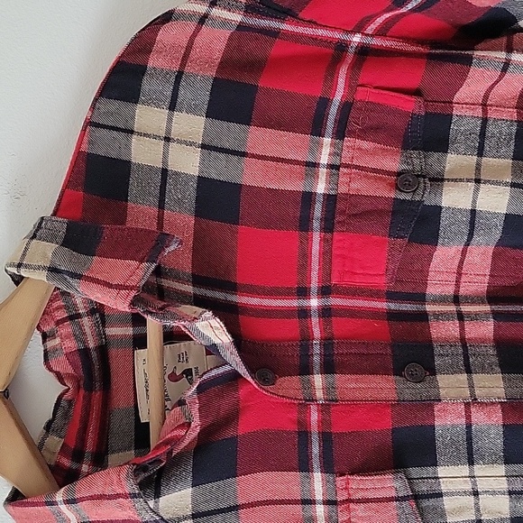 RedHead Red Flannel Button Front Shirt Size Large L - Picture 4 of 5